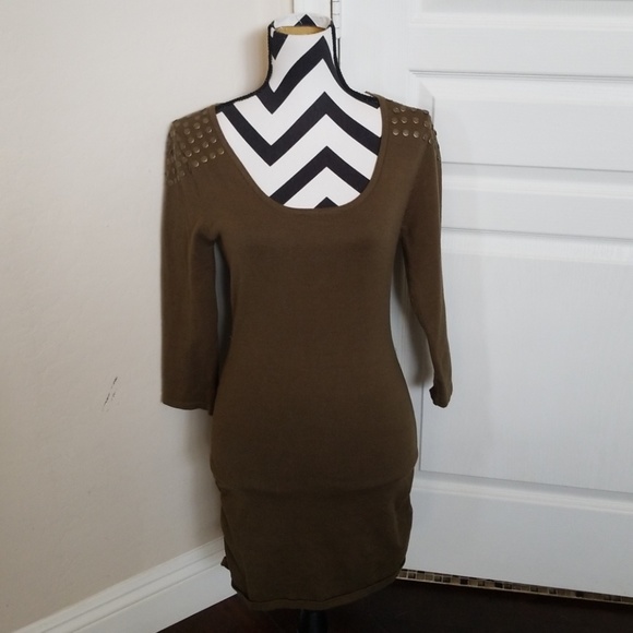 2B Bebe Dresses & Skirts - Bebe Olive Green Sweater Dress
